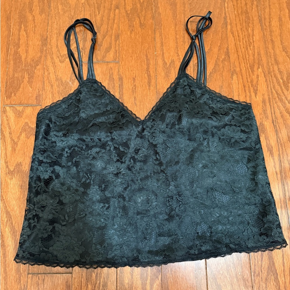 Vintage Y2K /90’s  Victoria Secret Gold‎ Label Black Lace Slip Tank Medium